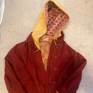 Free people bomber jacket with removable hood. Never been worn. New wo tags